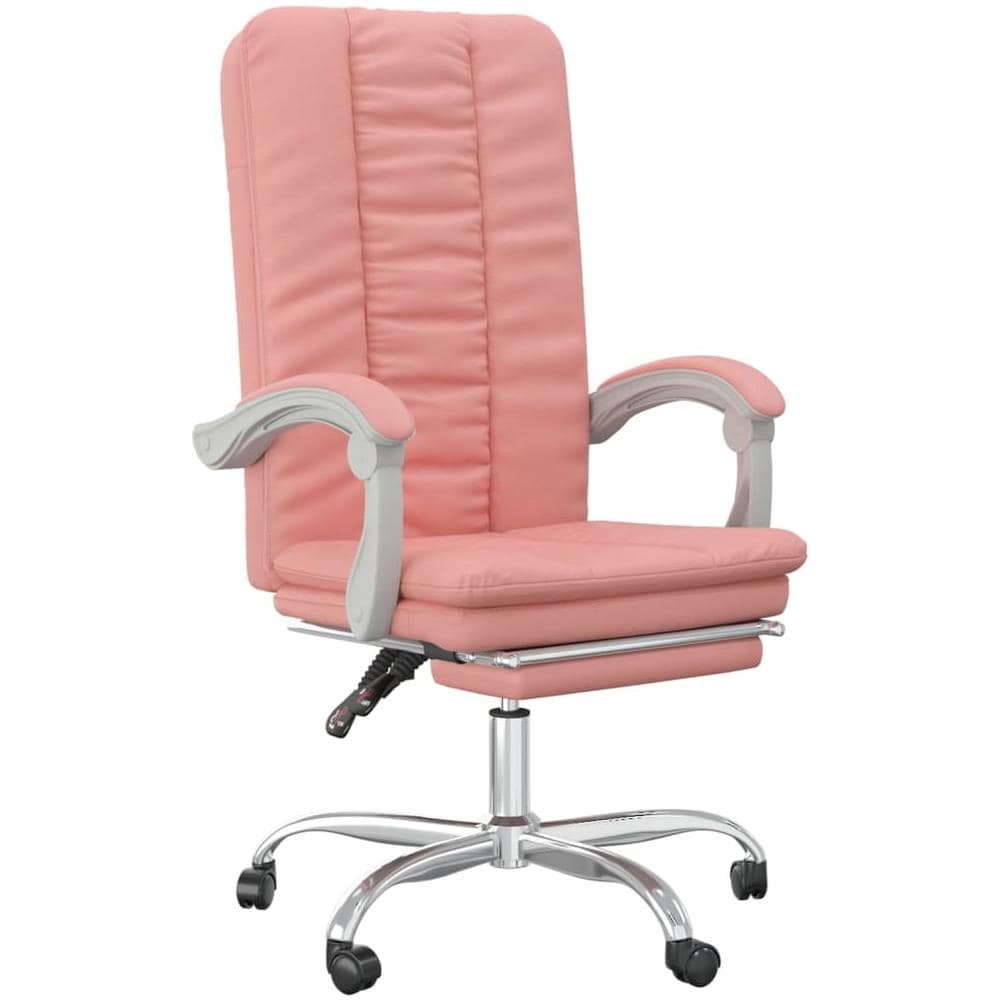 Poltrona Da Ufficio Reclinabile Rosa In Similpelle - Foto 2