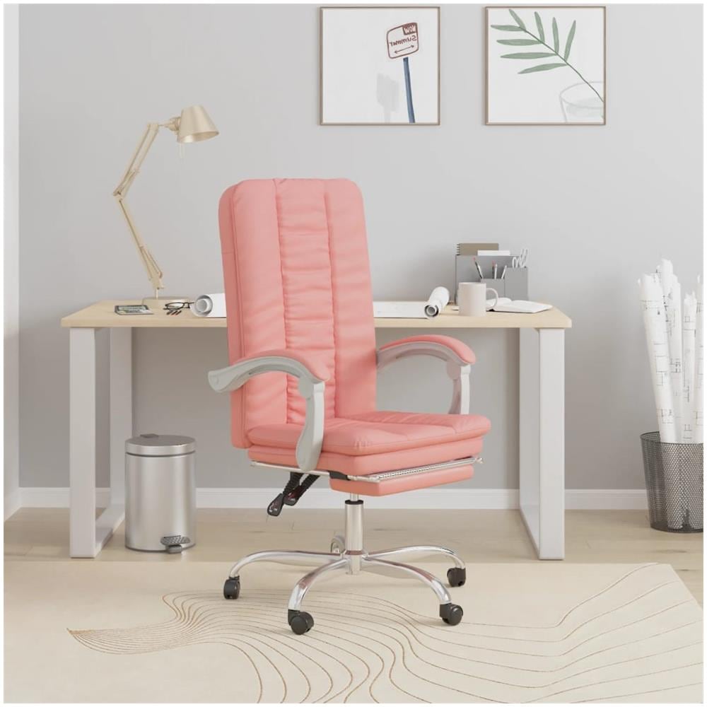 Poltrona Da Ufficio Reclinabile Rosa In Similpelle - Foto 1