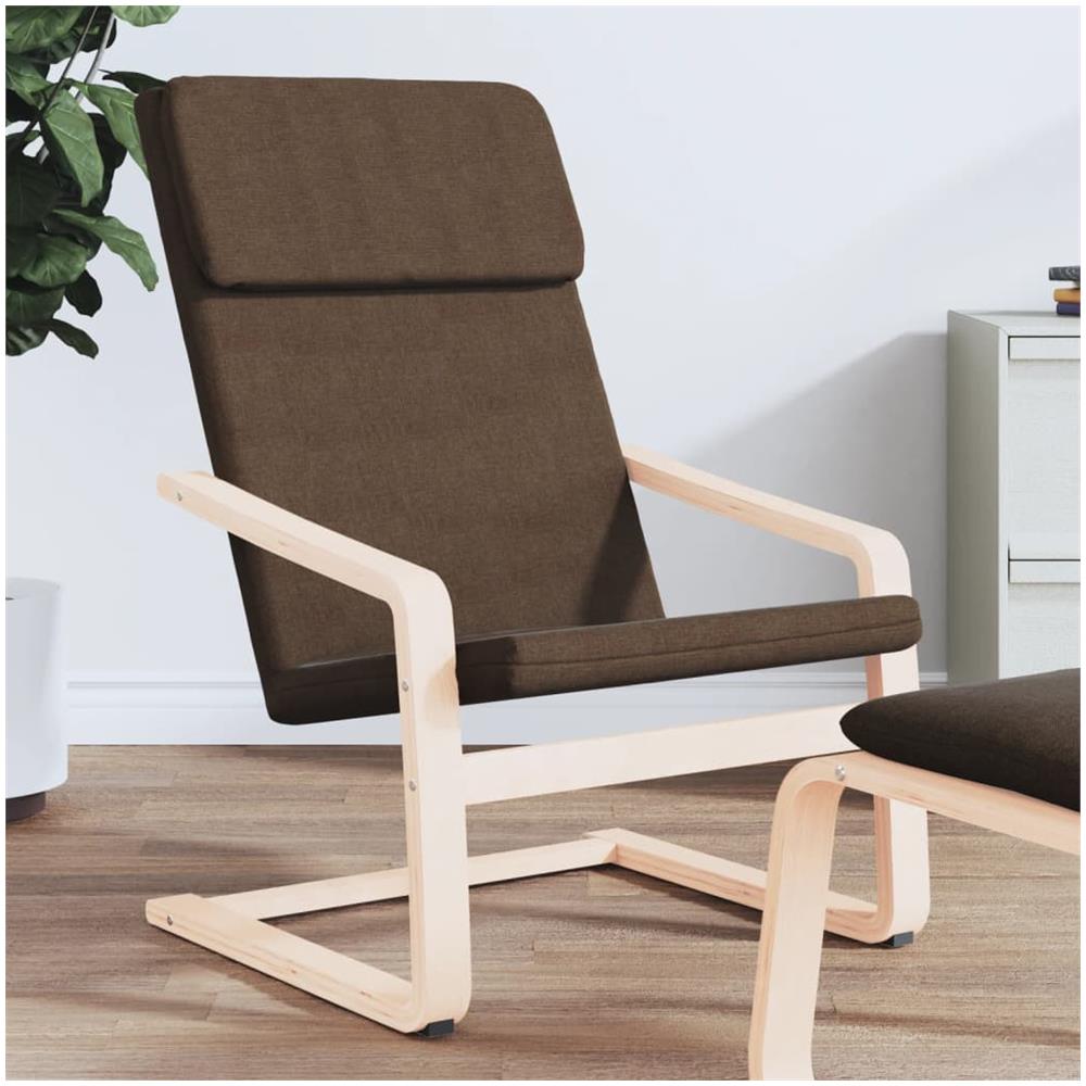 Sedia Relax Marrone Scuro In Tessuto - Foto 1