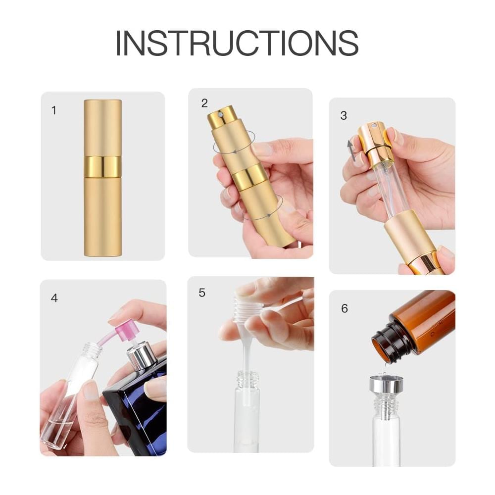 Piccolo Flacone Spray Di Ricarica Per Profumo Da 8 Ml Gold - Foto 5