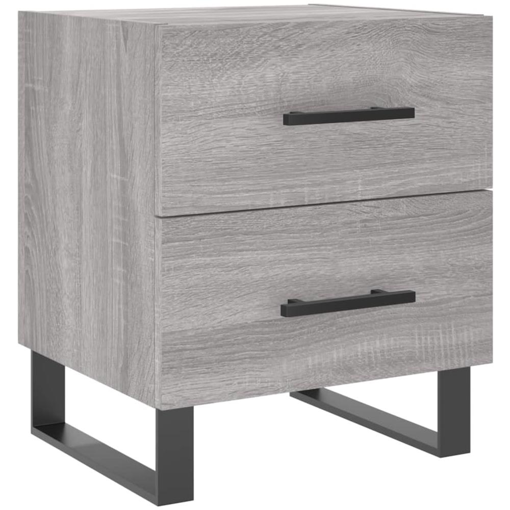 Comodino Grigio Sonoma 40x35x47,5 Cm In Legno Multistrato - Foto 2