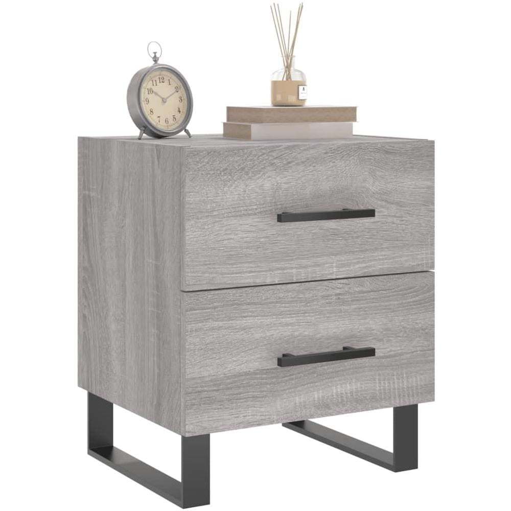Comodino Grigio Sonoma 40x35x47,5 Cm In Legno Multistrato - Foto 3