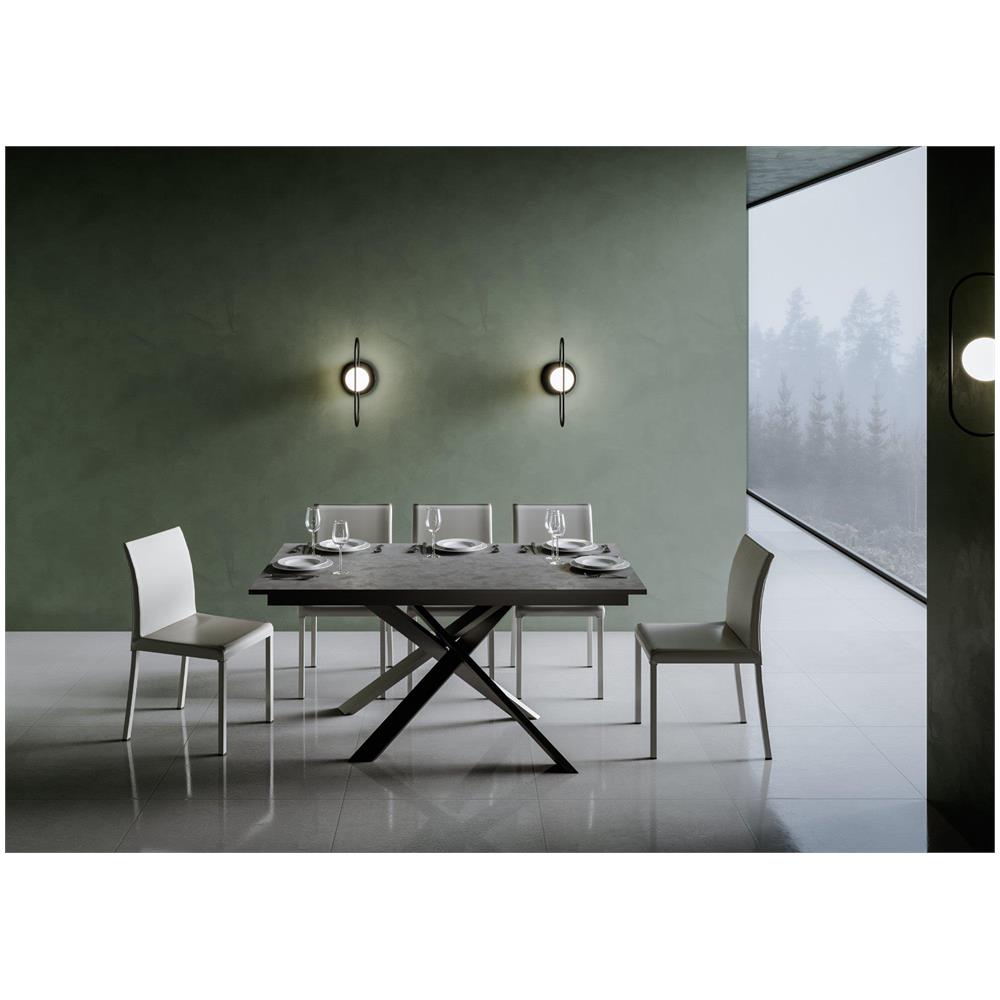 Tavolo allungabile 80x160/220cm Ganty tortora - bordo Antracite telaio antracite - Foto 2