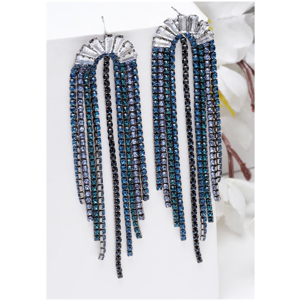 Orecchini a Nappa con Cristalli Incrostati Raggianti - Foto 2