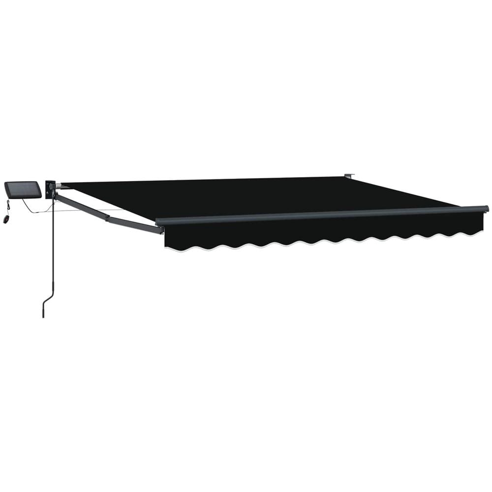 Tenda retrattile manuale con LED Nero 3 x 2,5 m - Foto 1