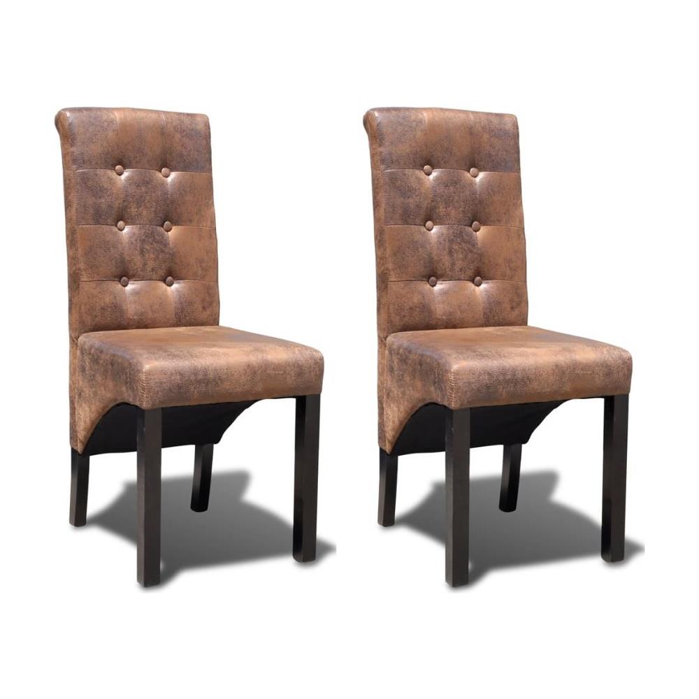 2 Pz Sedie Sala Da Pranzo Marrone - Foto 1