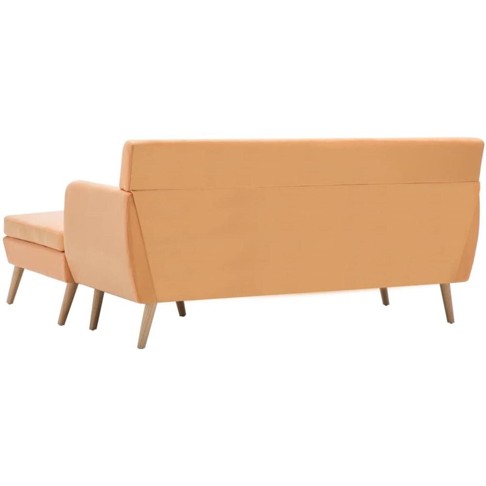 Divano A L Rivestimento In Tessuto 171,5x138x81,5 Cm Arancione - Foto 7