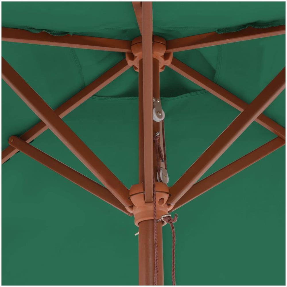 Ombrellone Da Esterni Con Palo In Legno 150x200 Cm Verde - Foto 2