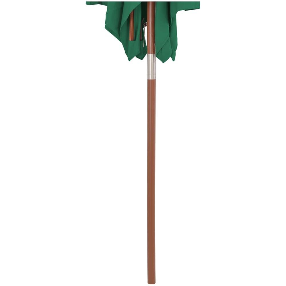 Ombrellone Da Esterni Con Palo In Legno 150x200 Cm Verde - Foto 7