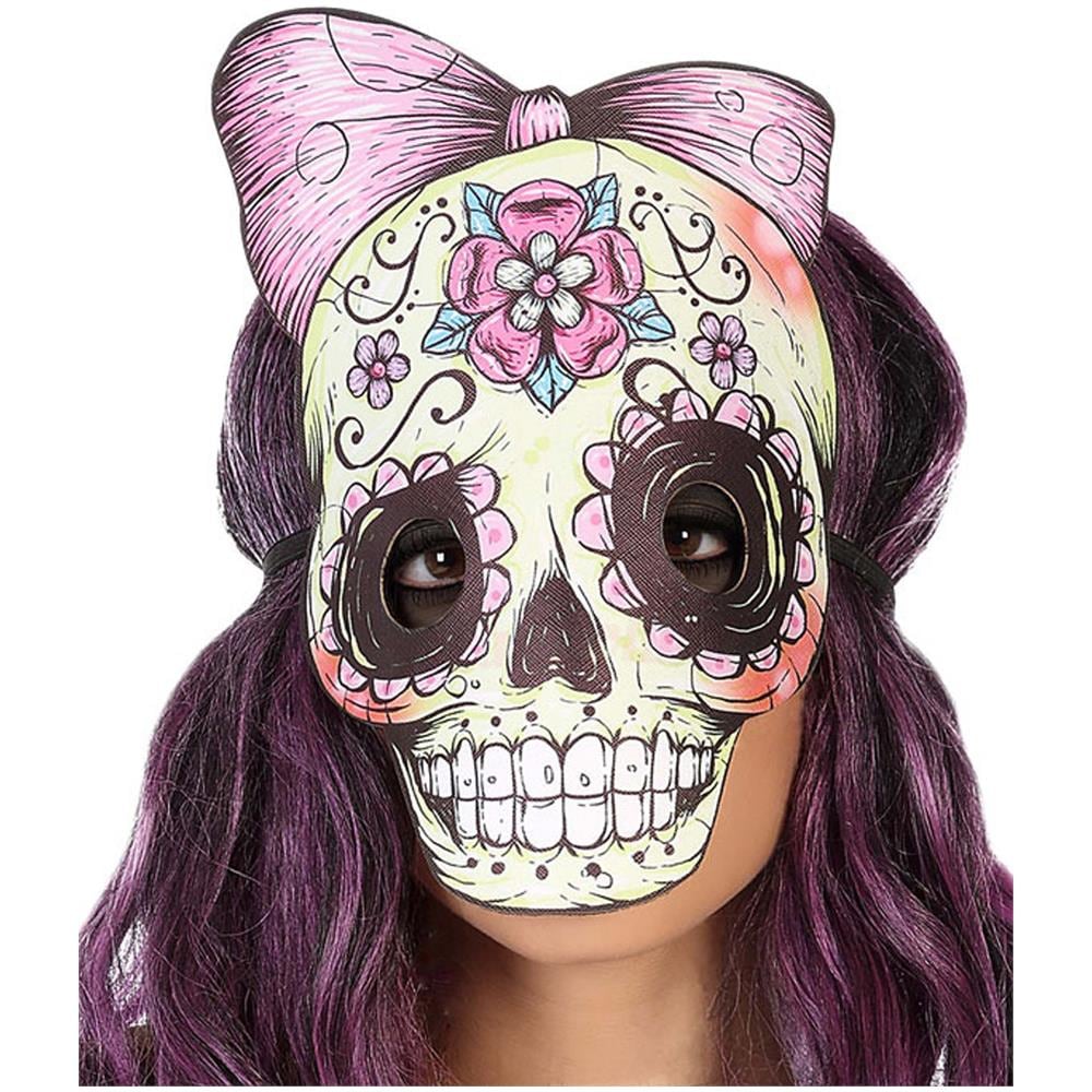 Maschera Scheletro Dia De Los Muertos Con Fiocco - Foto 1