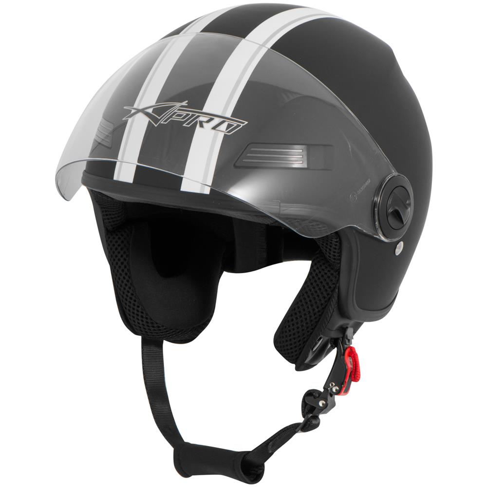 Casco Jet Scooter Moto Quad Omologato Ece 22 05 Visiera Nero Opaco S - Foto 5