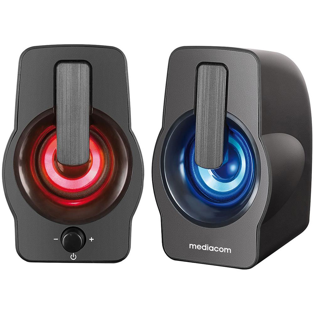 Media Sound 2.0 A50 Sistema di Altoparlanti Attivi per PC 2.0 Canali Potenza 6 Watt USB Colore Nero - Foto 2