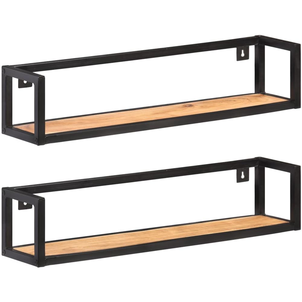 Mensole A Muro 2 Pz 80 Cm In Legno Massello Di Acacia - Foto 1