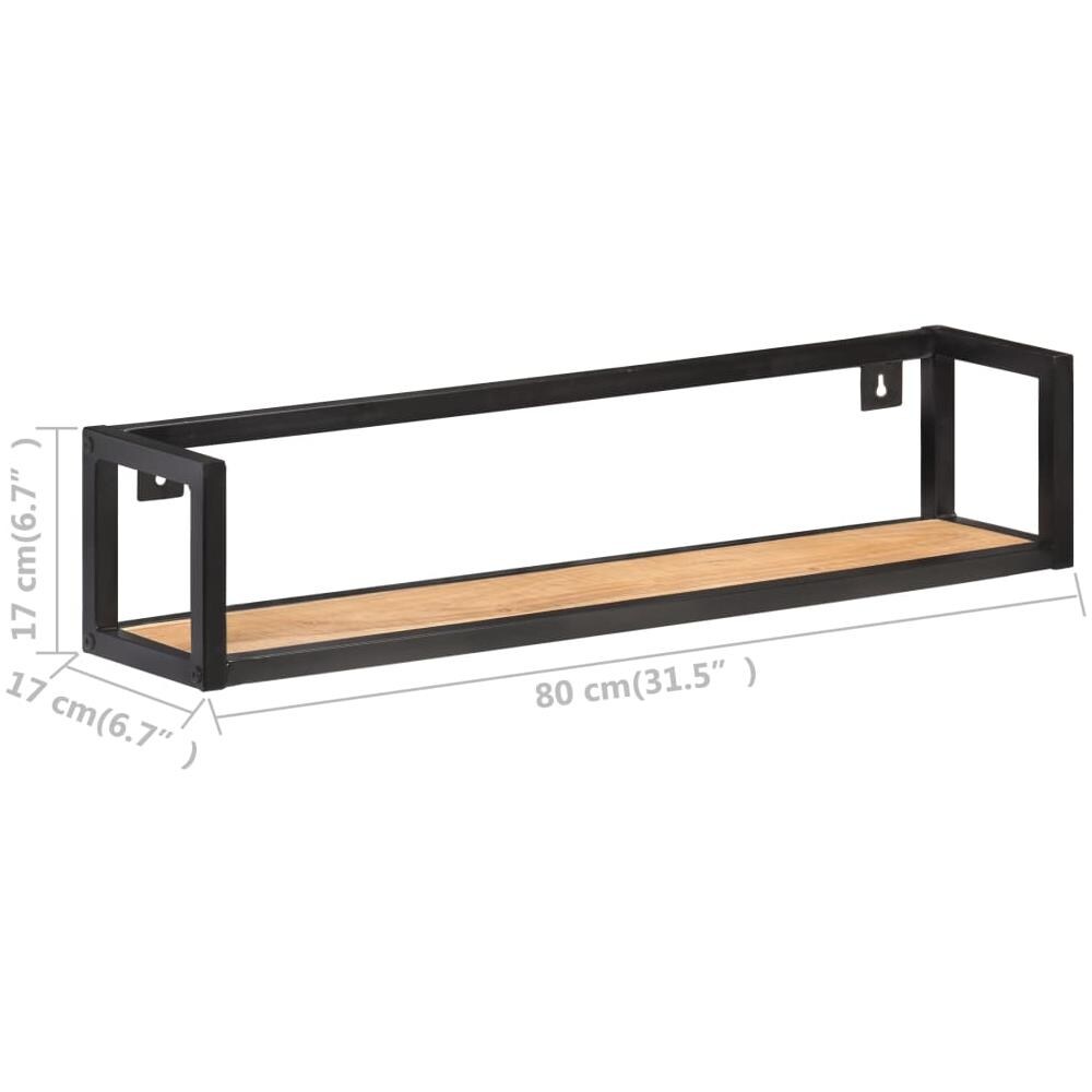 Mensole A Muro 2 Pz 80 Cm In Legno Massello Di Acacia - Foto 7