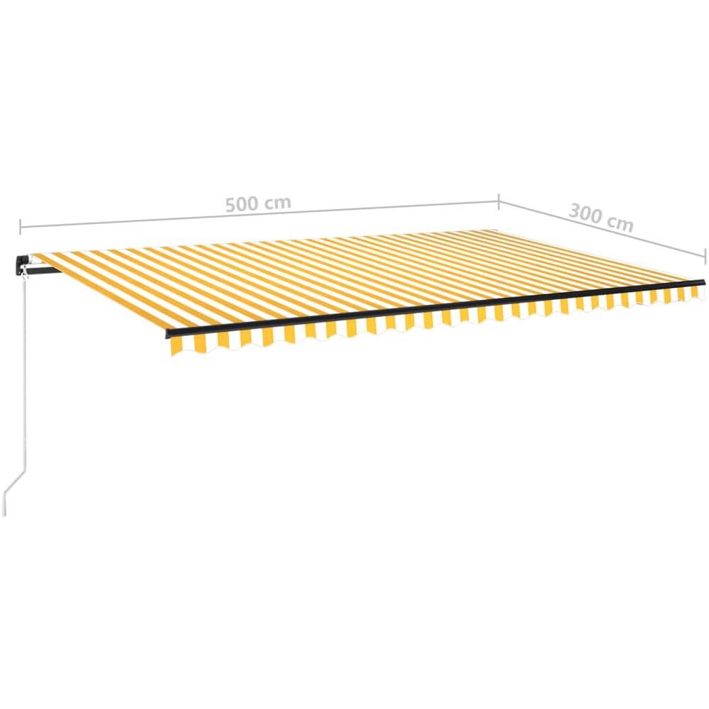 Tenda Da Sole Retrattile Manuale 500x300 Cm Gialla E Bianca - Foto 7