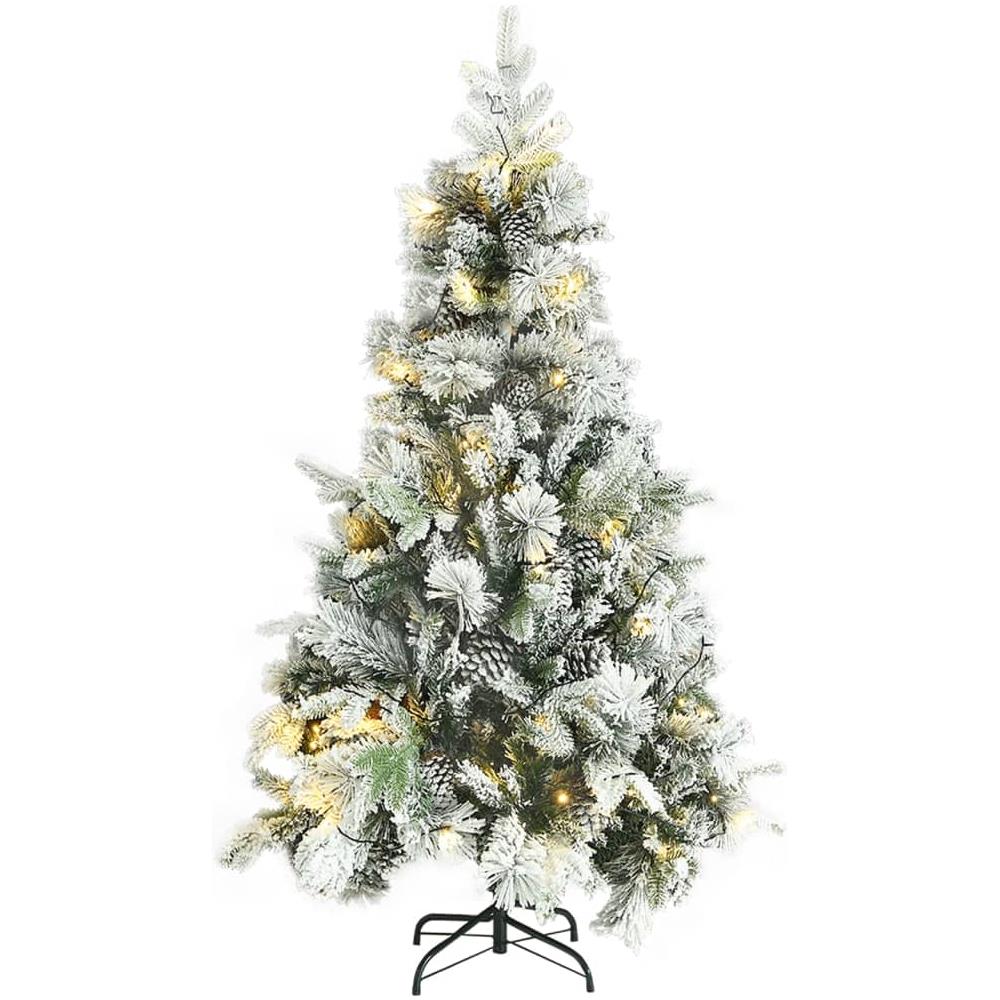 Albero di Natale con Neve Floccata LED e Pigne 195 cm PVC e PE - Foto 3