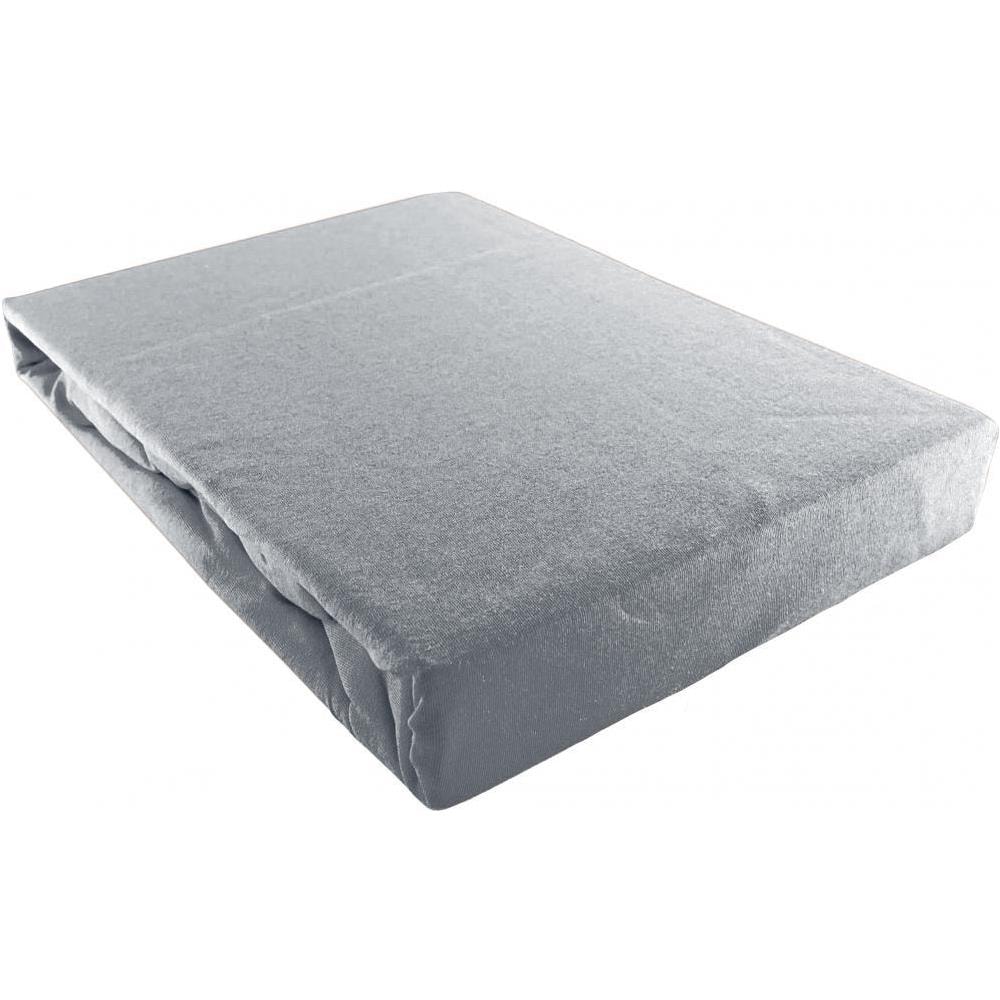 Lenzuolo Jersey Grigio Chiaro Con Angoli 90 X 200 - Foto 1