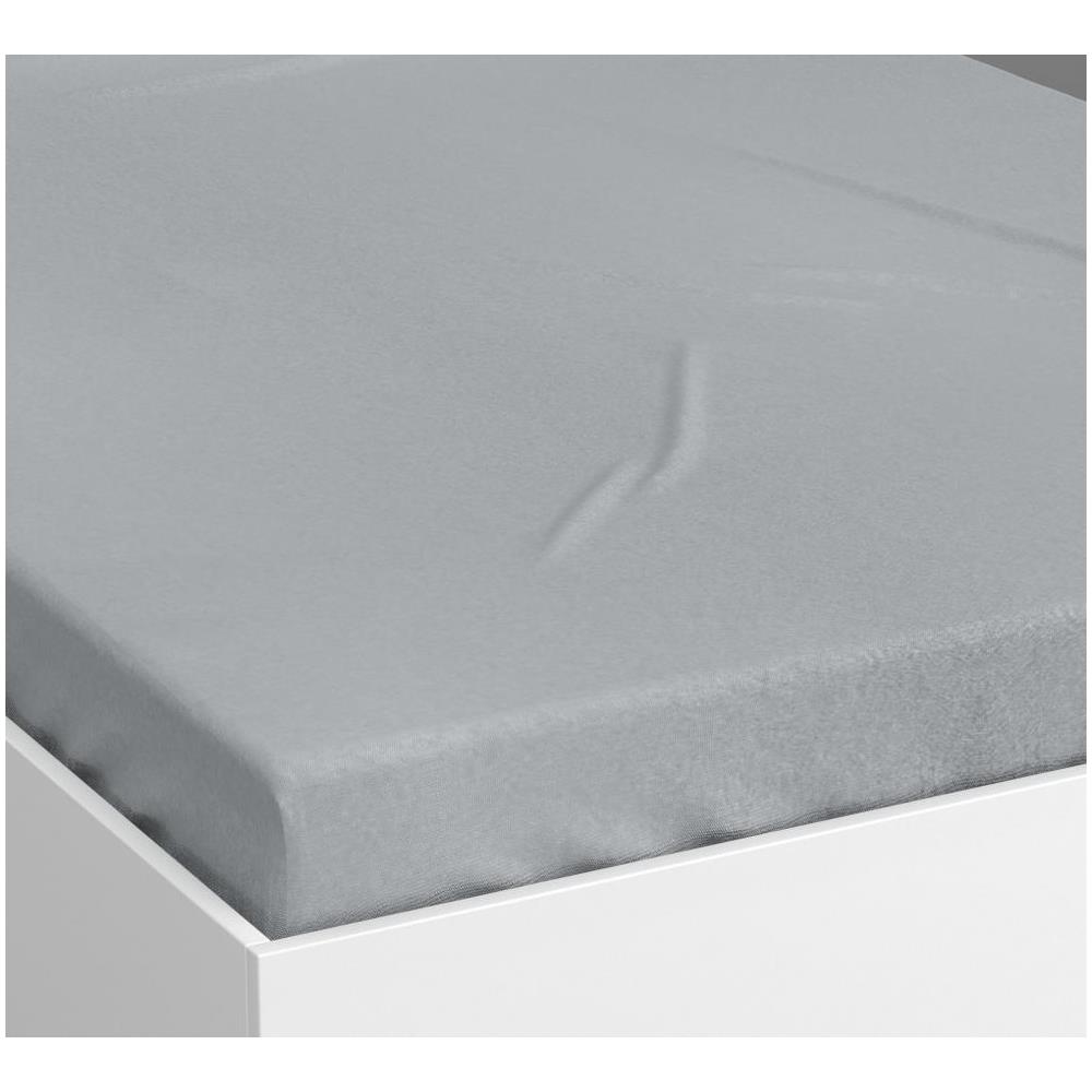 Lenzuolo Jersey Grigio Chiaro Con Angoli 90 X 200 - Foto 2