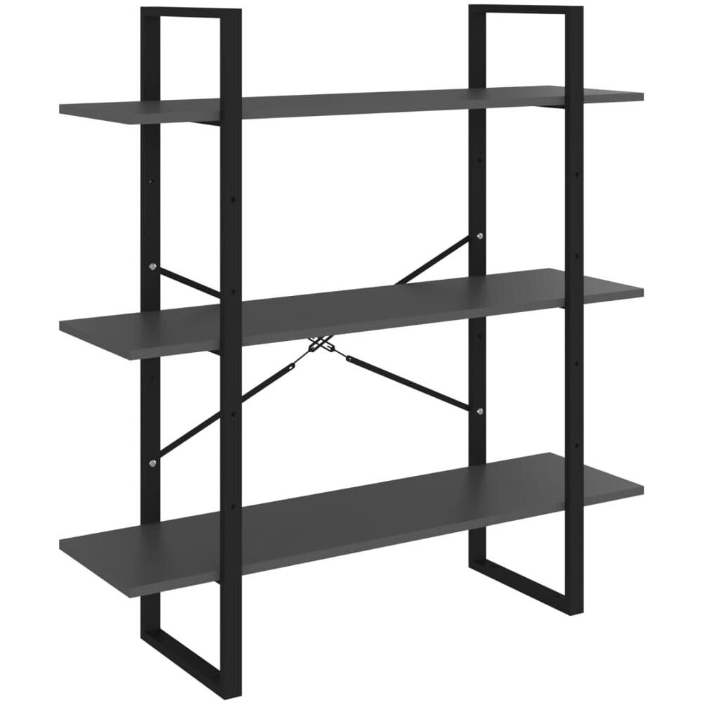 Libreria a 5 Ripiani Grigia 100x30x175 cm in Legno Multistrato - Foto 4