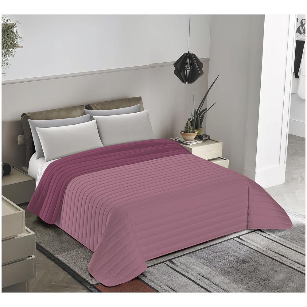 Trapuntino Copriletto Primavera Estate Autunno - 2 Piazze 250x260 Cm Rosa / lavanda - Foto 1