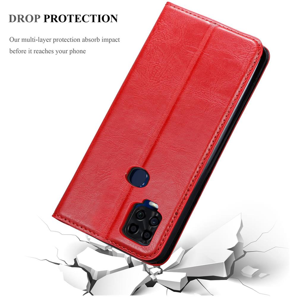 Custodia Compatibile Con Zte Blade V2020 In Rosso Mela - Coperchio Protettiva Con Chiusura Magnetica, Funzione Stand E Tasca Per Le Carte - Foto 8