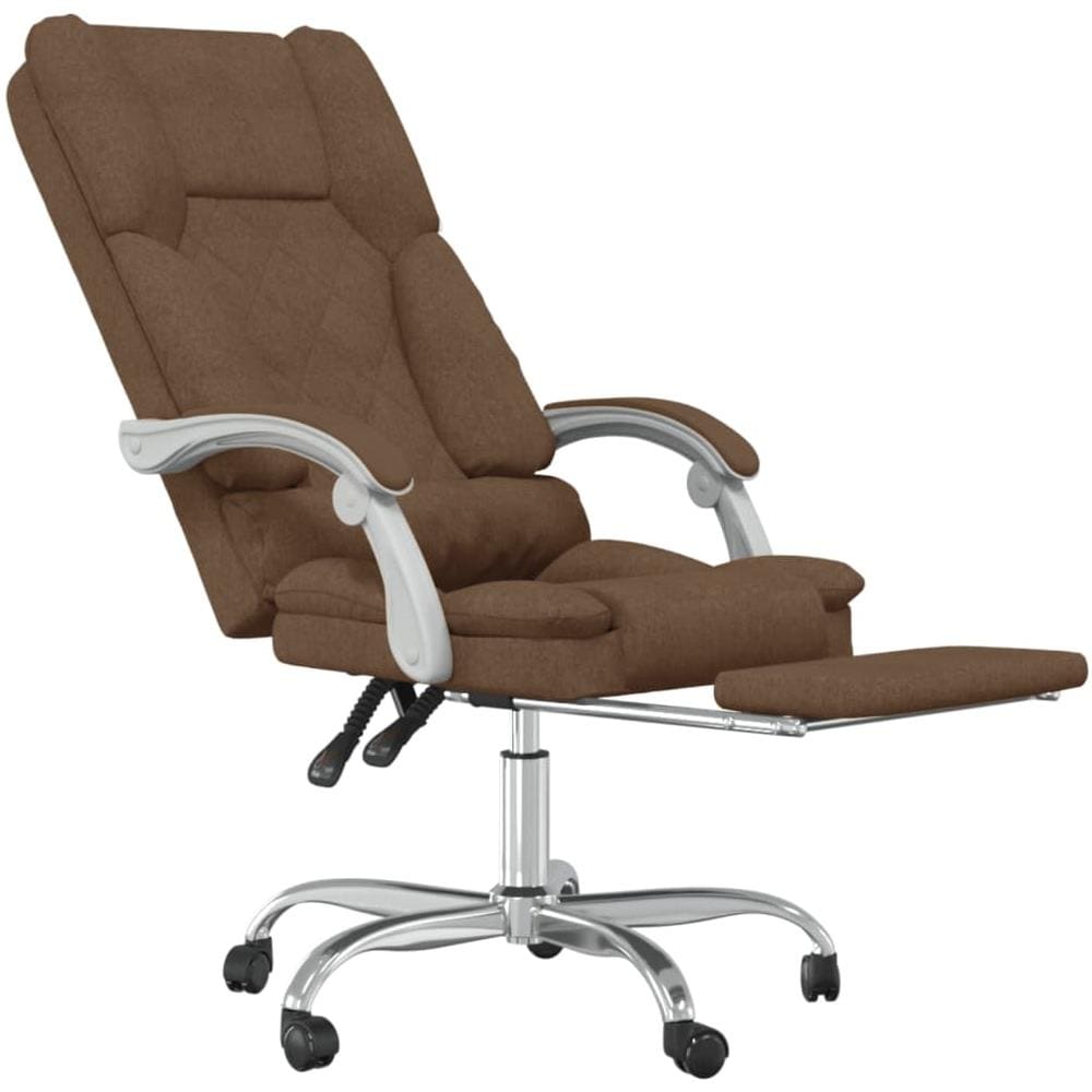 Sedia da Ufficio Massaggio Reclinabile Marrone in Tessuto - Foto 2