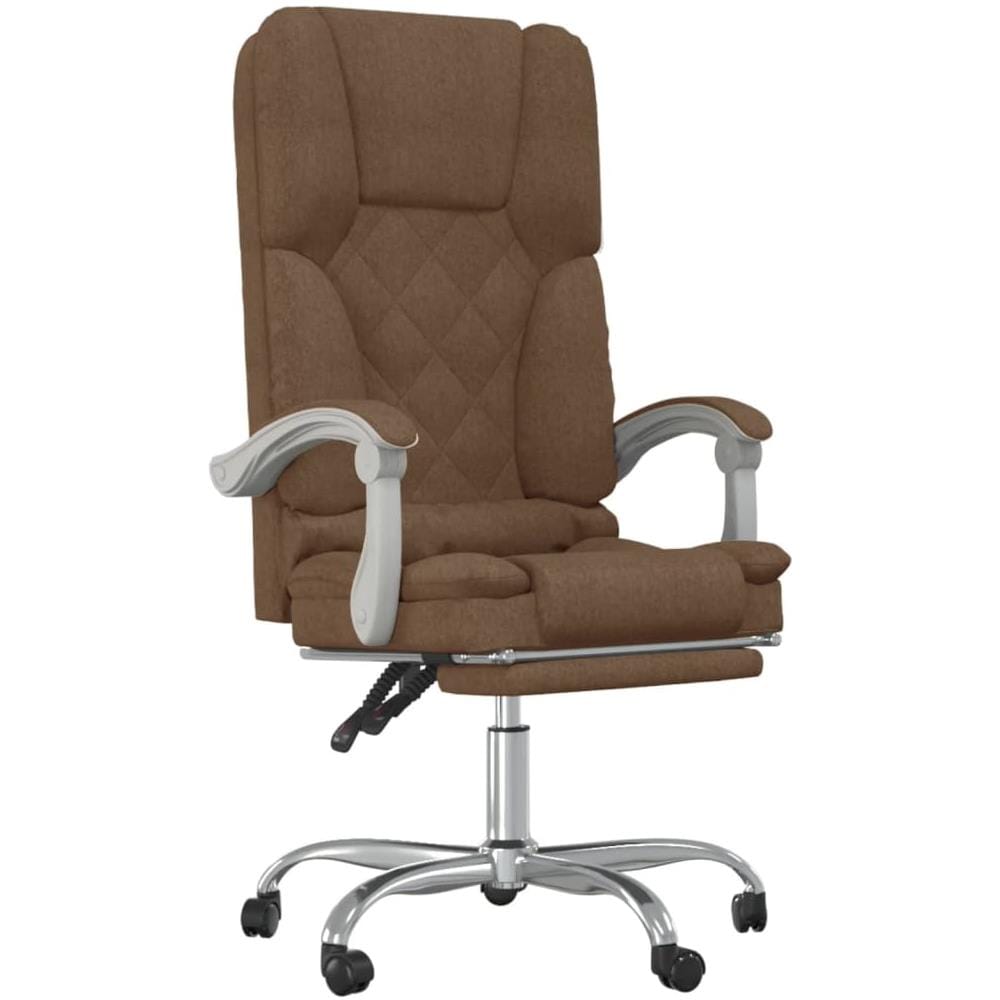 Sedia da Ufficio Massaggio Reclinabile Marrone in Tessuto - Foto 1