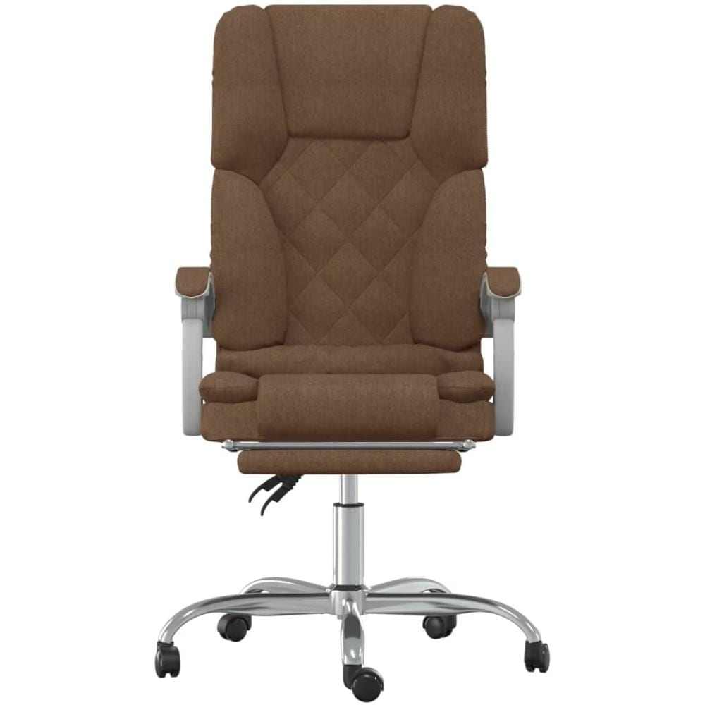 Sedia da Ufficio Massaggio Reclinabile Marrone in Tessuto - Foto 9