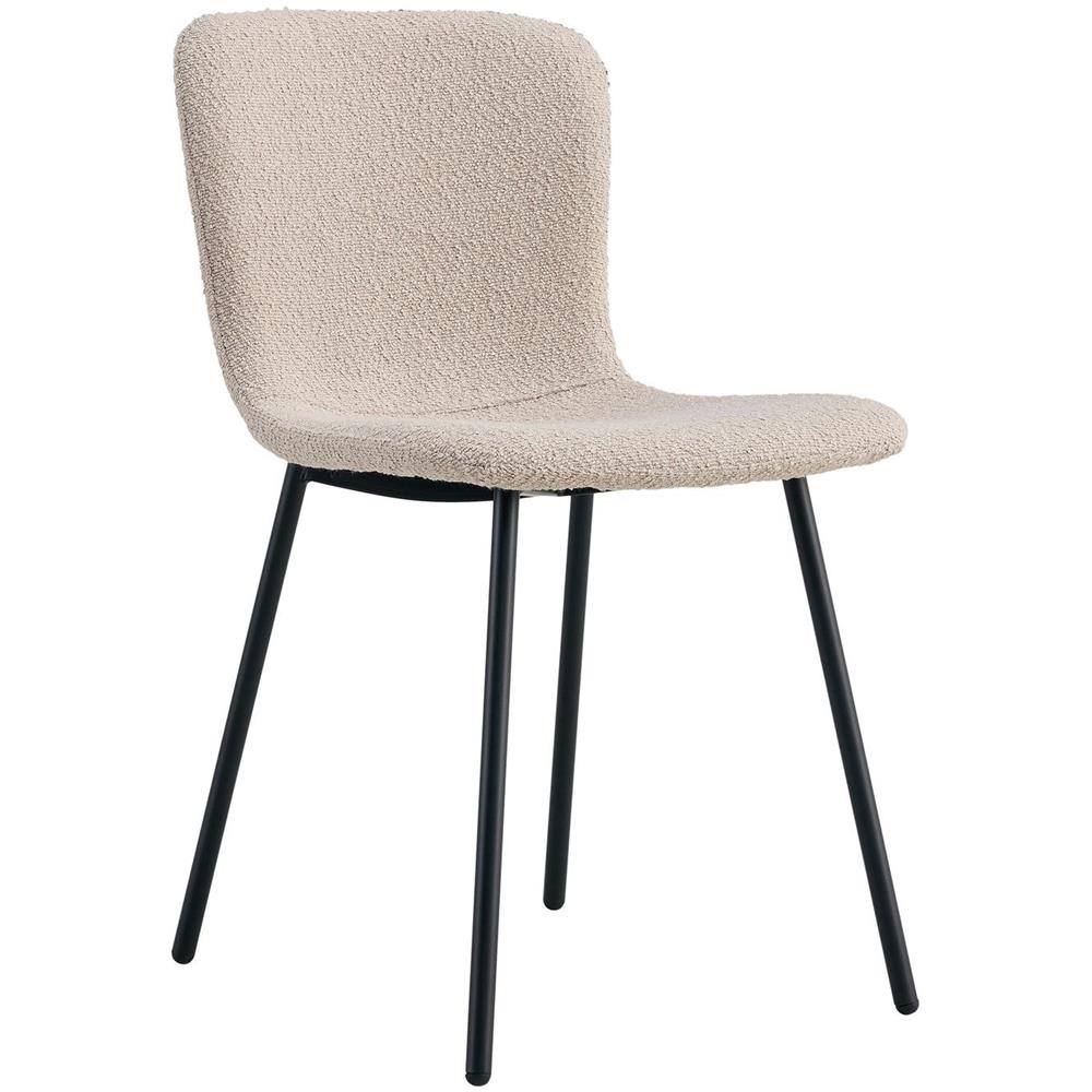 Sedia Da Pranzo Beige Con Piedi Neri - Foto 1