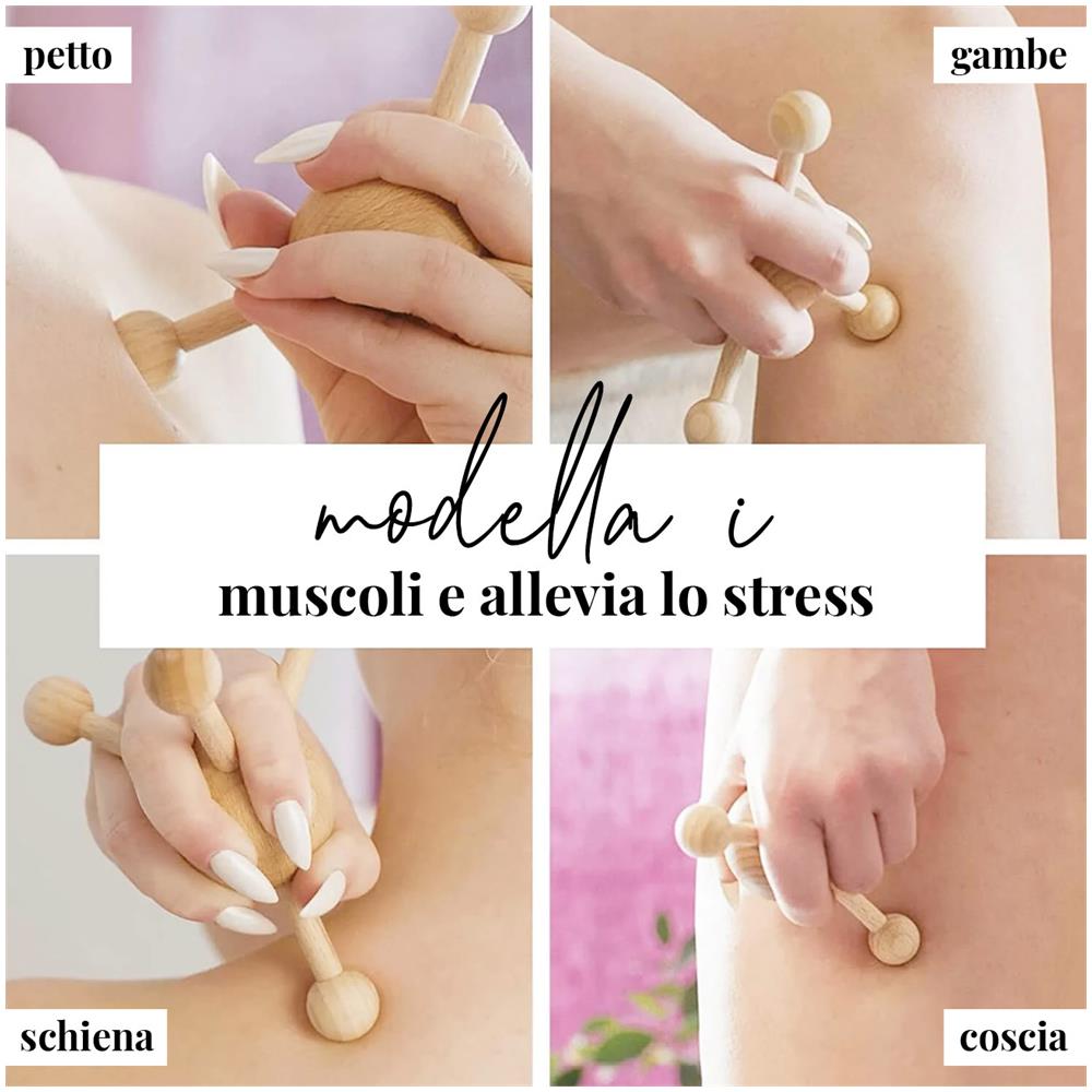 Massaggiatore Di Punti Trigger In Legno Per Il Massaggio Di Nodi Sulla Schiena, Il Collo, Le Spalle E Il Petto - Foto 2