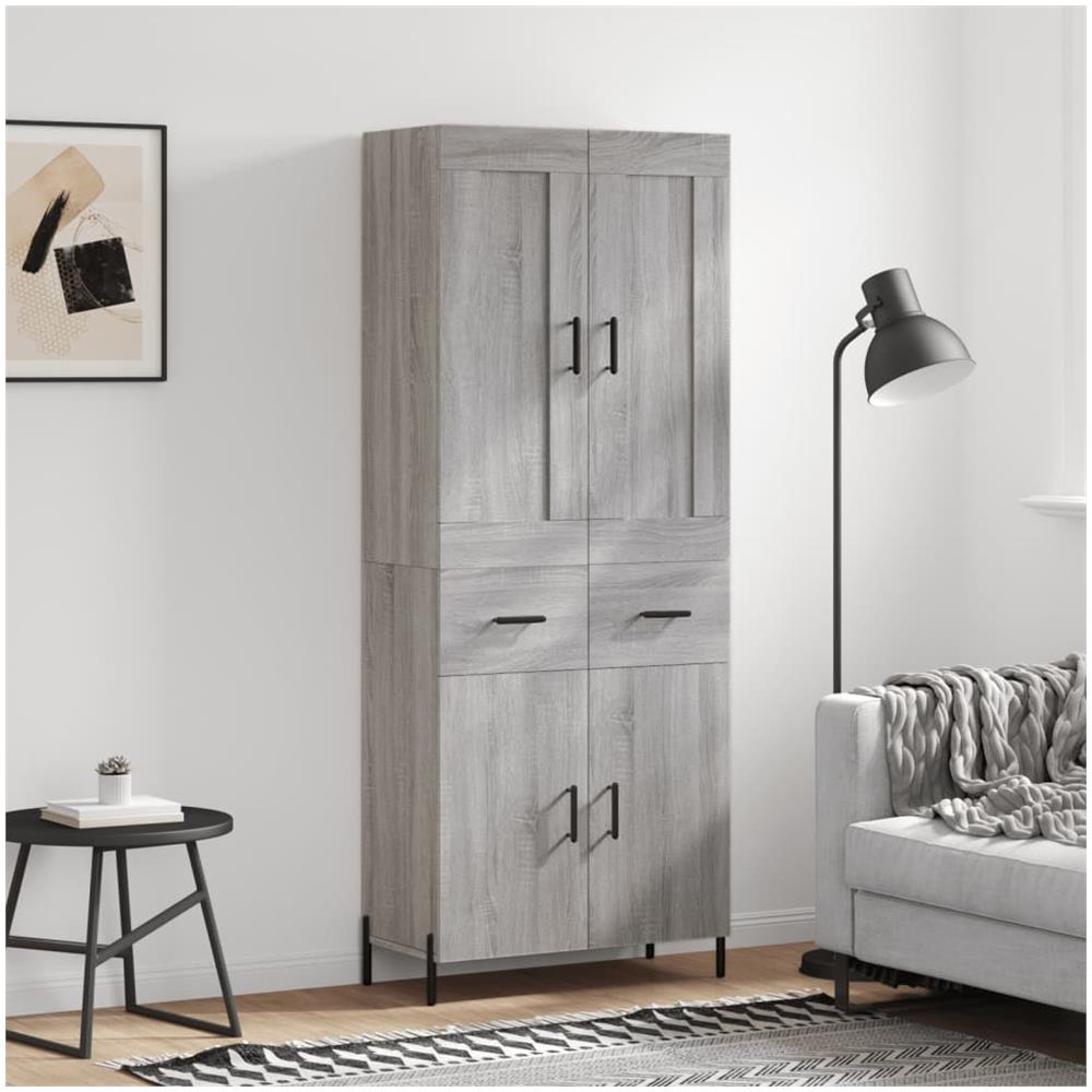 Credenza Grigio Sonoma 69,5x34x180 Cm In Legno Multistrato - Foto 1