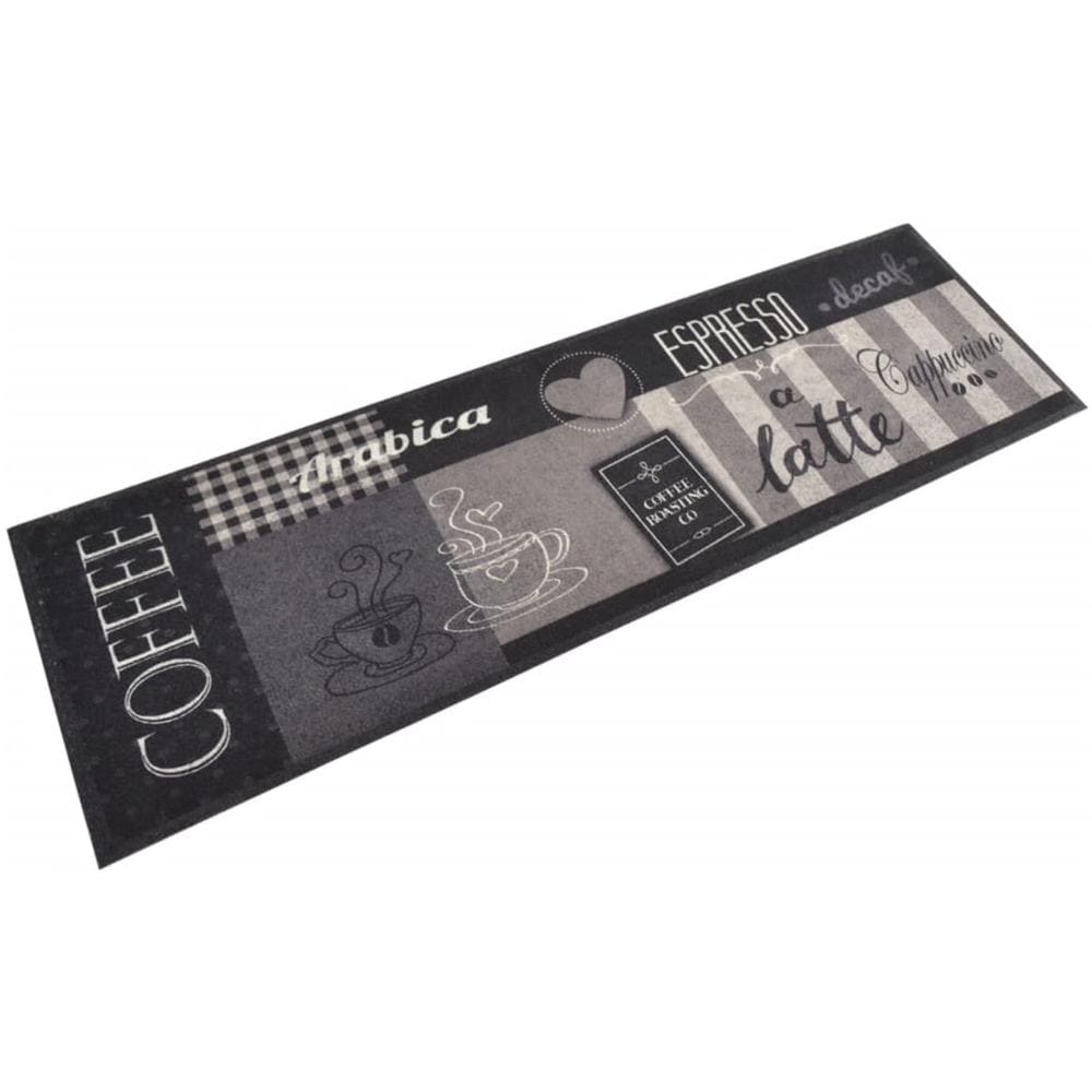 Tappeto Da Cucina Lavabile Nero Caffè 45x150 Cm Velluto - Foto 1