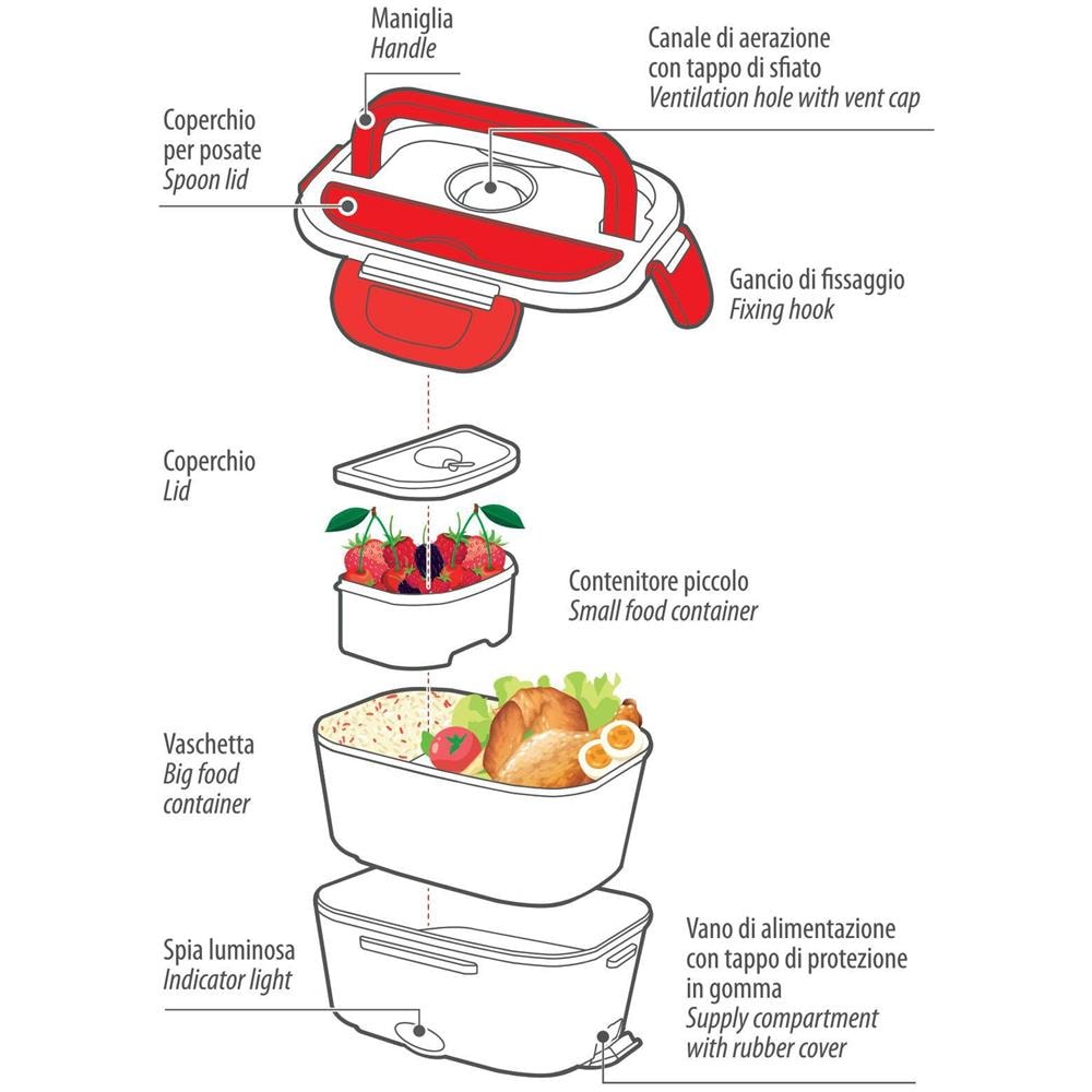 Lunch-box, Scalda-vivande Elettrico - 1,5 L - 12/24v - 50w - Foto 2