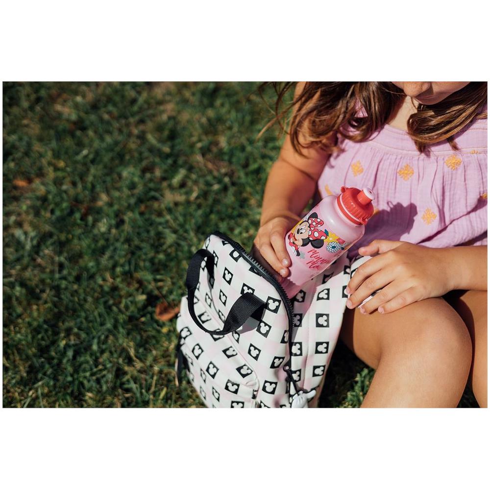 Disney Borraccia Rosa Per Bambine In Plastica Minnie 400 Ml Con Chiusura Antigoccia E Banda Antiscivolo - Foto 2