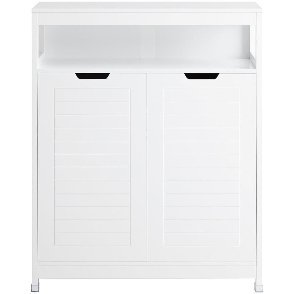 Mobile Da Bagno Armadietto Da Terra Due Ante Doppia Apertura Bianco 70x35x90cm Bzr121-w - Foto 1