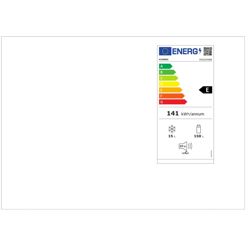 Frigorifero Monoporta RR220D4BBE Classe E Capacità Lorda 165 Litri Colore Nero - Foto 2