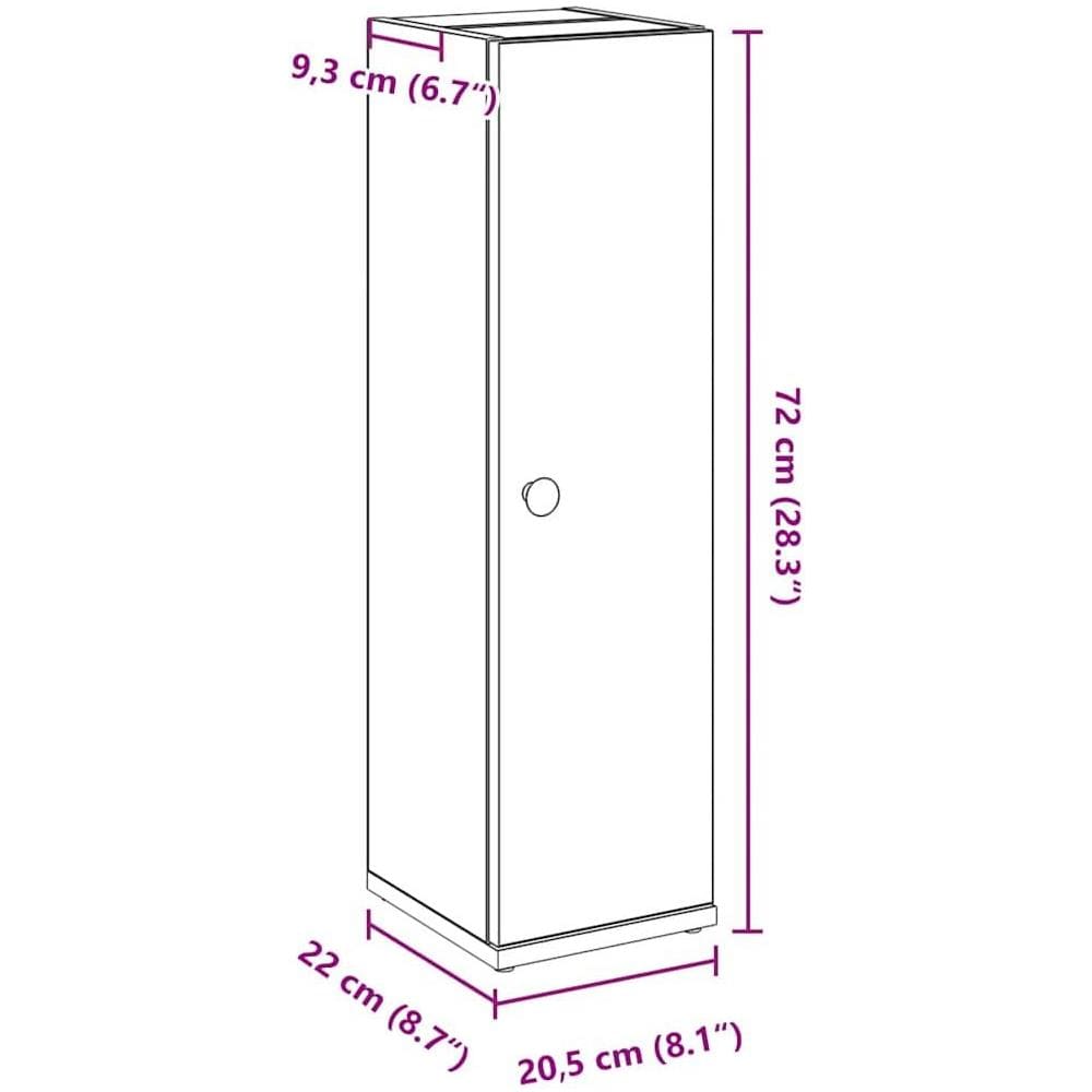 Mobile da Bagno con Portarotolo Grigio Sonoma 20,5x22x72 cm - Foto 10