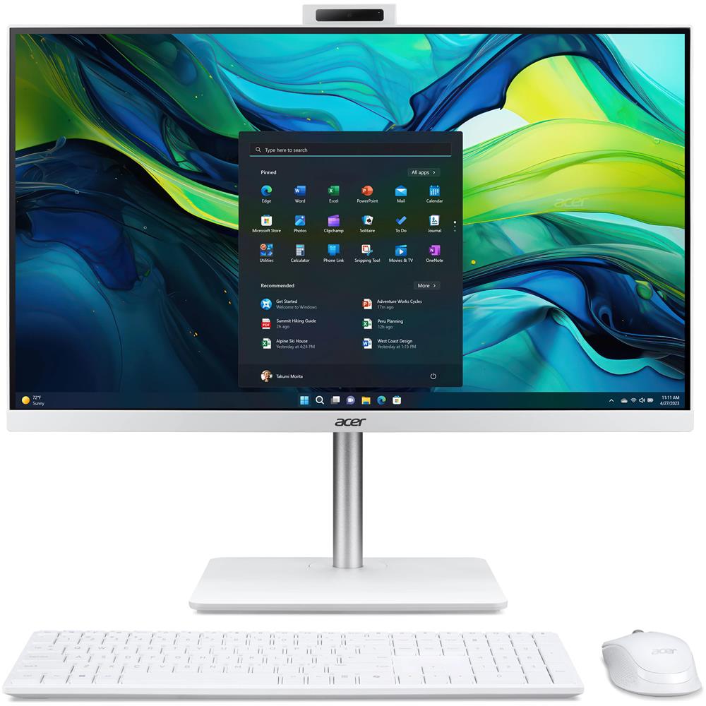 Aspire C27-1E13U7UNH Intel® Core™ i7 i7-1355U 68,6 cm (27") 1920 x 1080 Pixel PC All-in-one 32 GB DDR4-SDRAM 1 TB SSD Windows 11 Home Wi-Fi 6 (802.11ax) Bianco - Foto 1