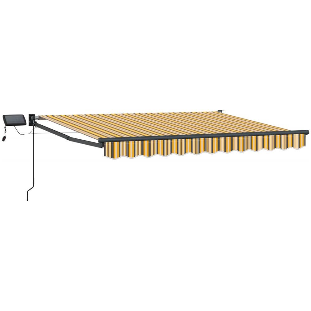 Tenda retrattile manuale con LED Giallo e Grigio 3 x 2,5 m - Foto 1