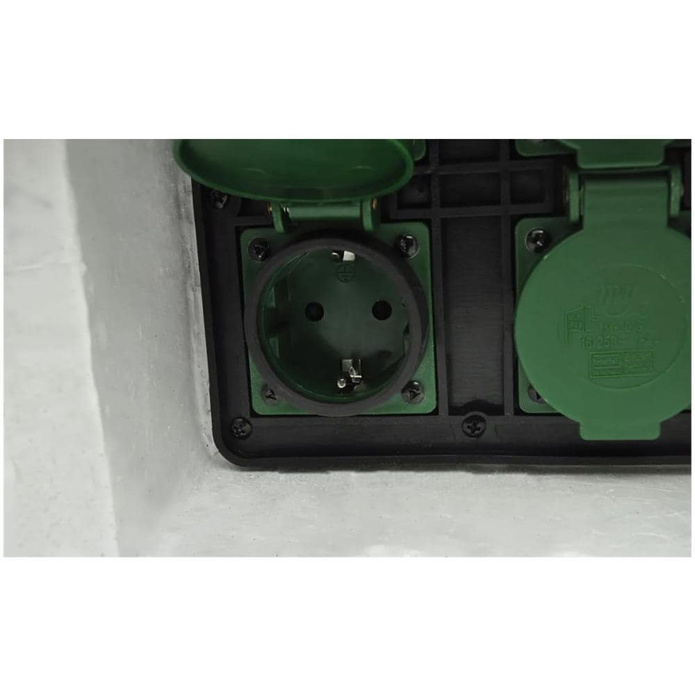 Presa Elettrica da Esterno 4 Spine Impermeabile Resina Bianca - Foto 6