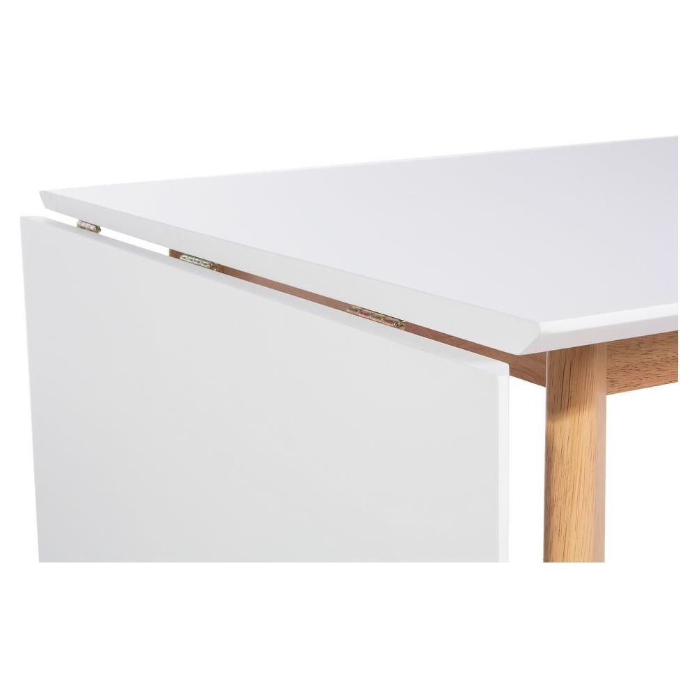Tavolo Da Pranzo Estendibile In Mdf Bianco 120-155 X 80 Cm Medio - Foto 24