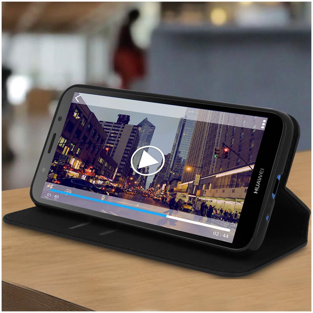 Custodia Flip Book Cover Huawei Y5 2018 E Honor 7s Porta-carte - Nero - Foto 2