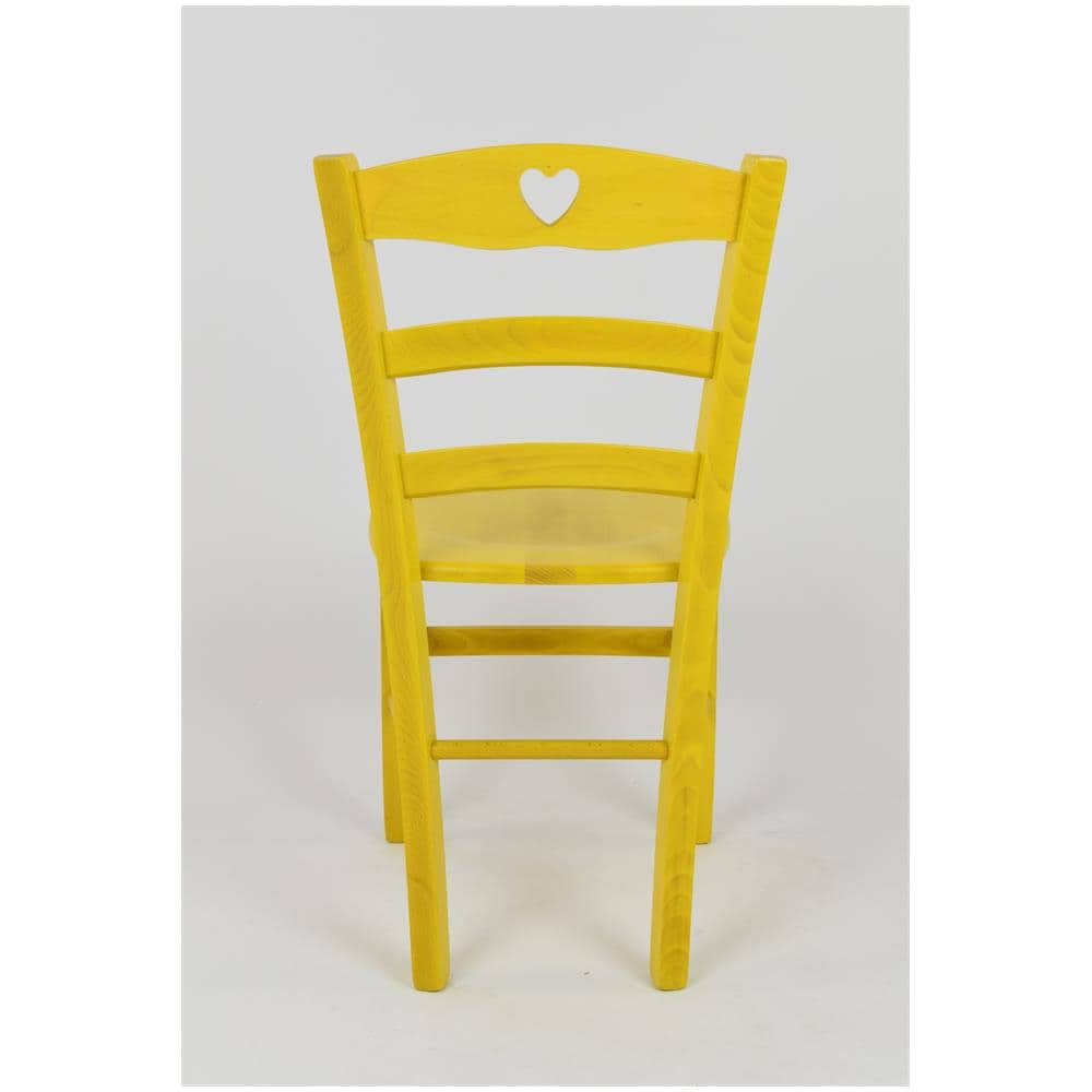 con Robusta Struttura in Legno Color anilina Gialla e Seduta in Legno massello Set 4 Sedie Classiche Cuore 38 per Cucina Tommychairs Bar e Sala da Pranzo