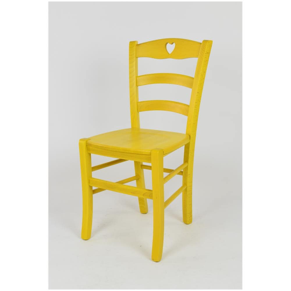 con Robusta Struttura in Legno Color anilina Gialla e Seduta in Legno massello Set 4 Sedie Classiche Cuore 38 per Cucina Tommychairs Bar e Sala da Pranzo
