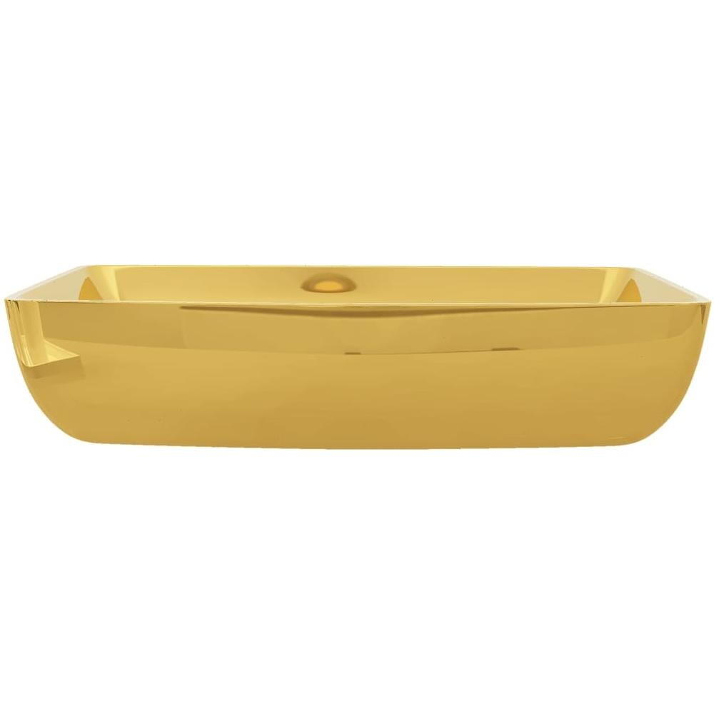 Lavandino 71x38x13,5 Cm In Ceramica Oro - Foto 2