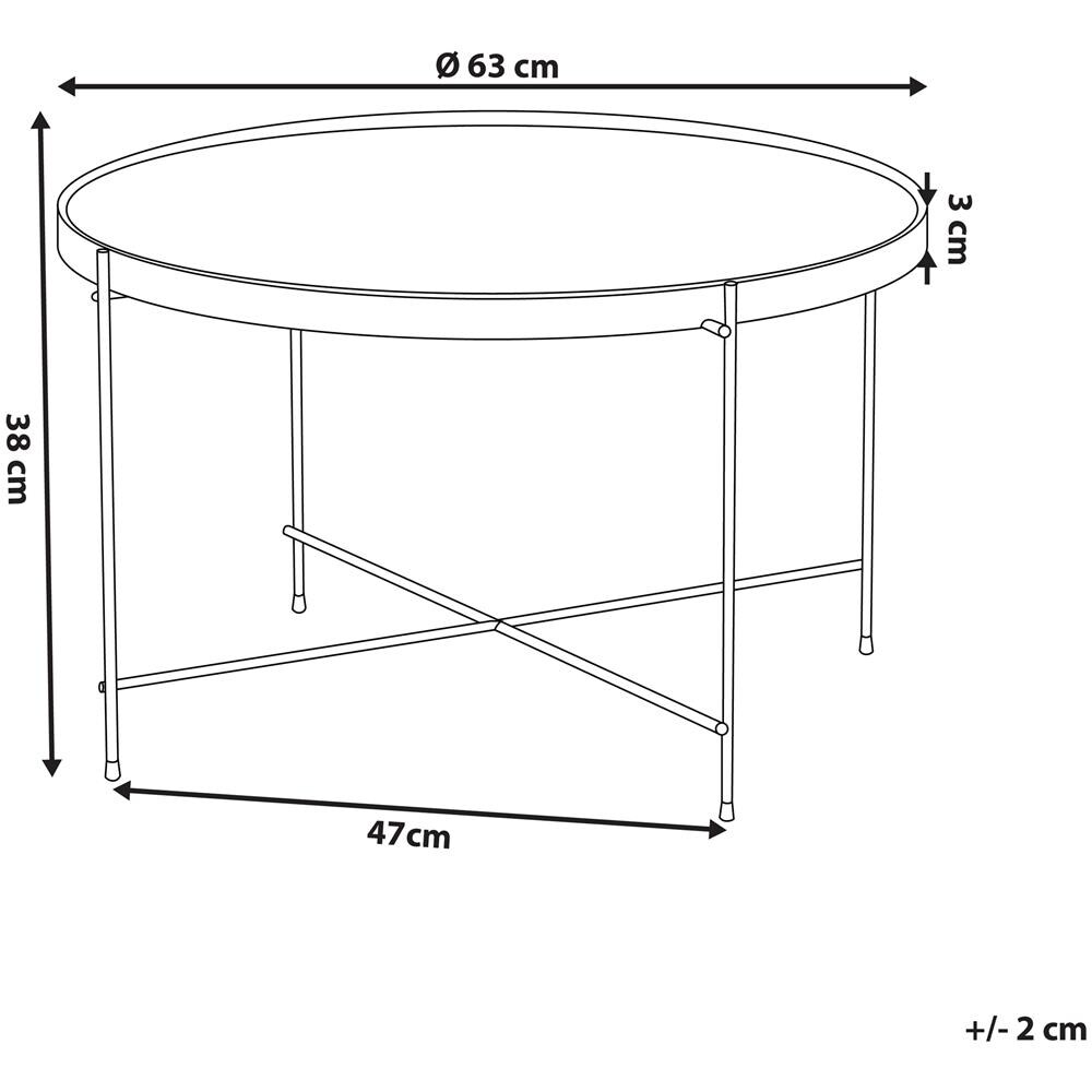Tavolino In Vetro Nero E Argento 63cm Diametro Lucea - Foto 2