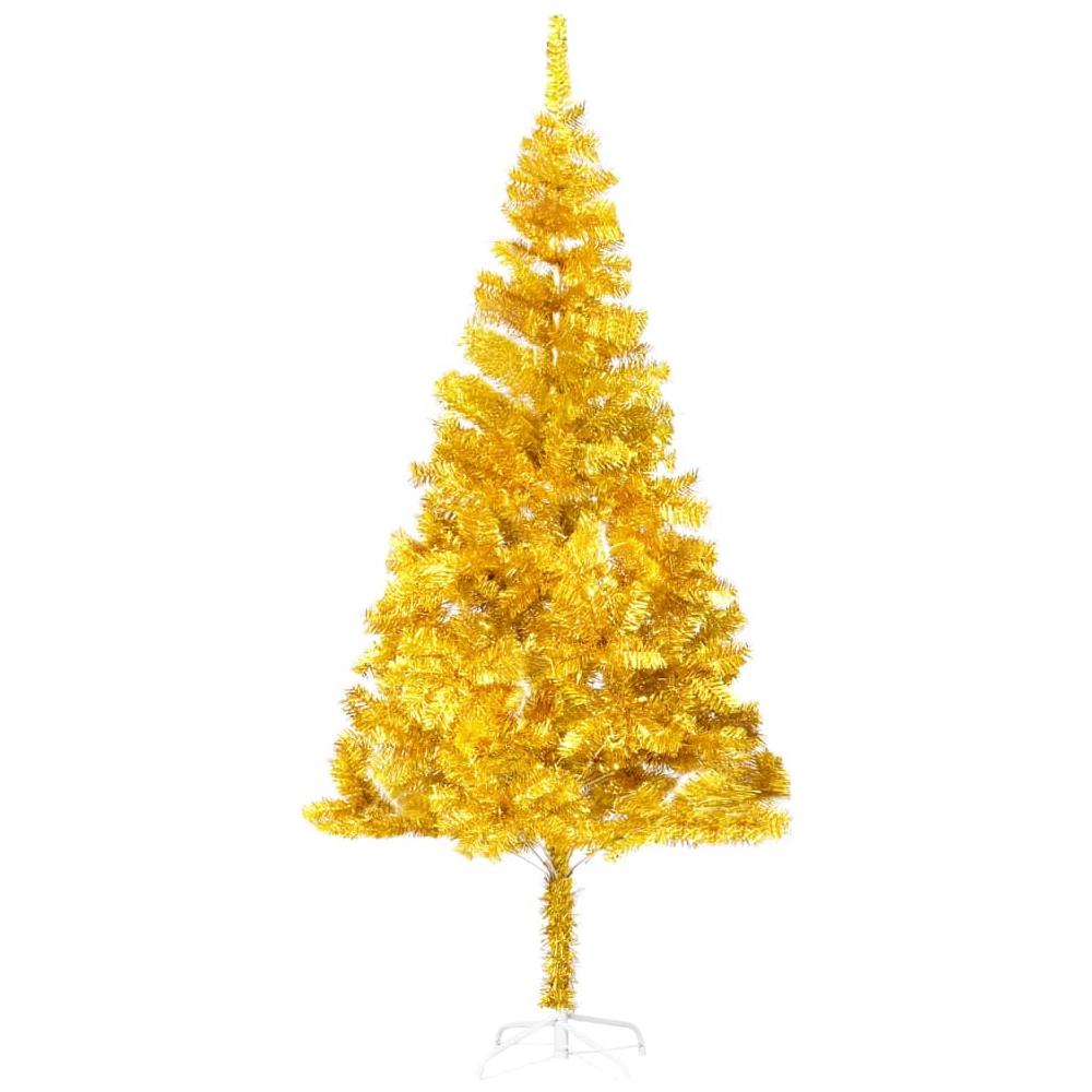 Albero di Natale Artificiale con Supporto Oro 240 cm PET - Foto 1