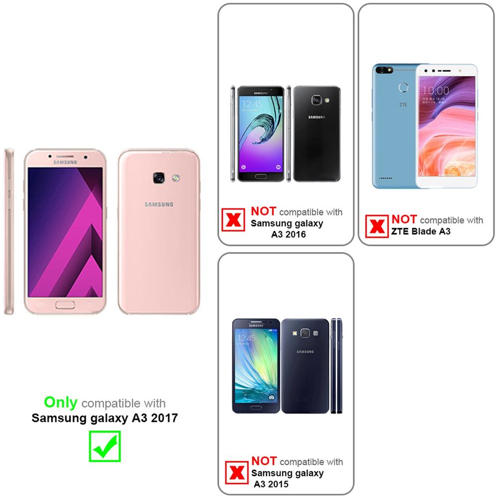 Custodia Compatibile Con Samsung Galaxy A3 2017 In Candy Rosa - Coperchio Protettivo In Silicone Tpu Flessibile - Foto 2