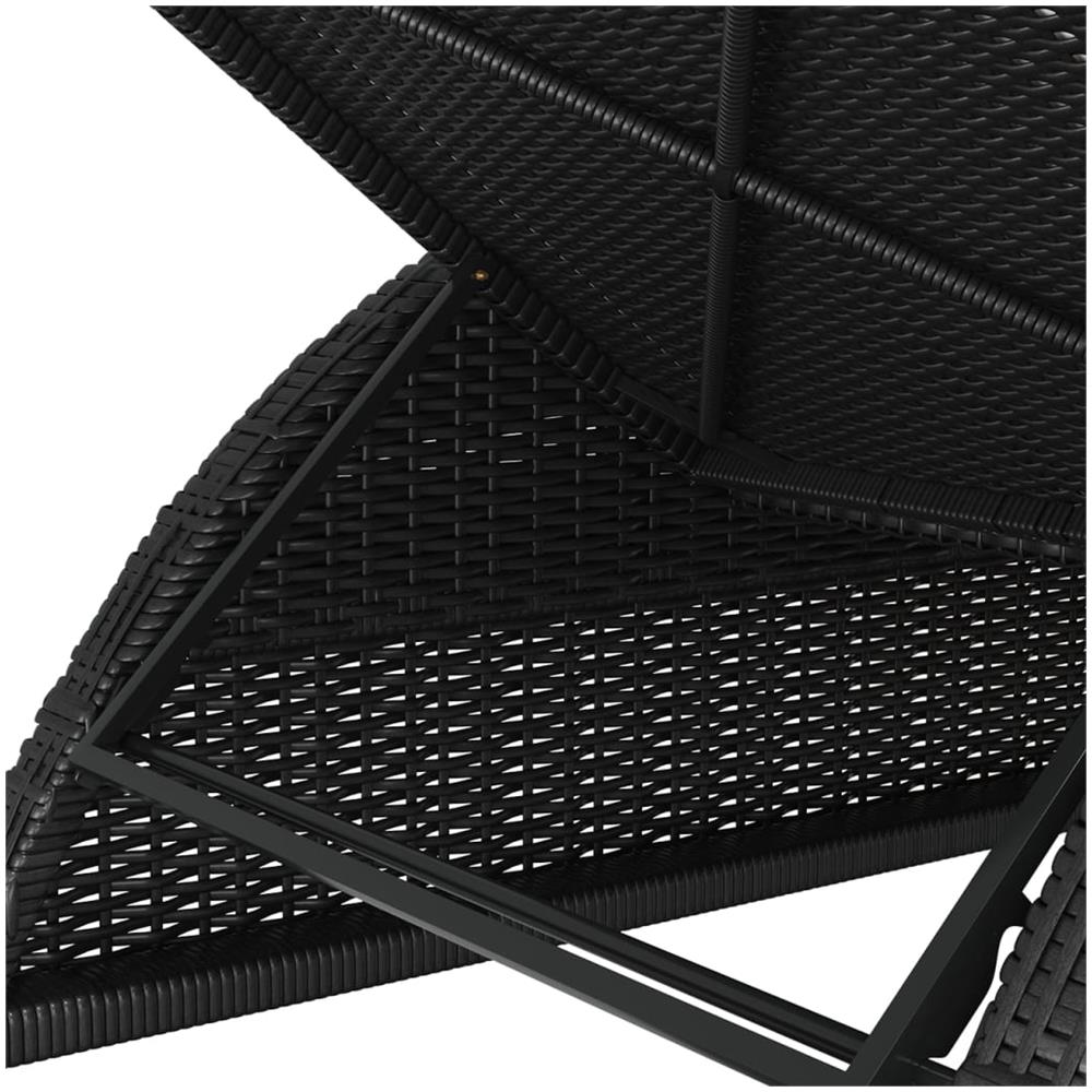Lettino Prendisole Con Cuscino Bianco Crema In Polyrattan Nero - Foto 8