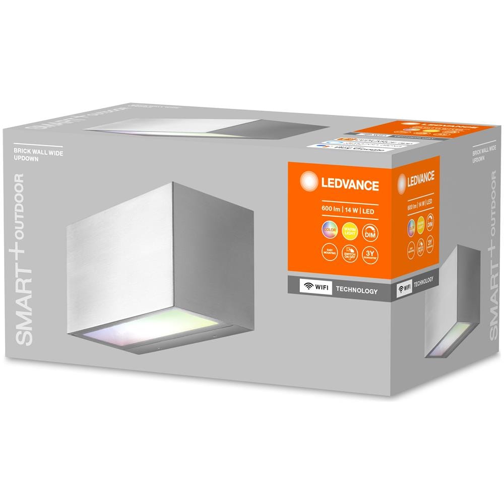 Ledvance Apparecchio Intelligente Da Giardino Led: Per Parete, Smart+ Brick Multicolor / 14 W, 220…240 V, Warm White, 3000 K, Materiale Del Corpo: Aluminum / steel, Ip44 - Foto 2